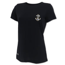 Load image into Gallery viewer, Navy Anchor Ladies Under Armour Tac Tech T-Shirt (Black)