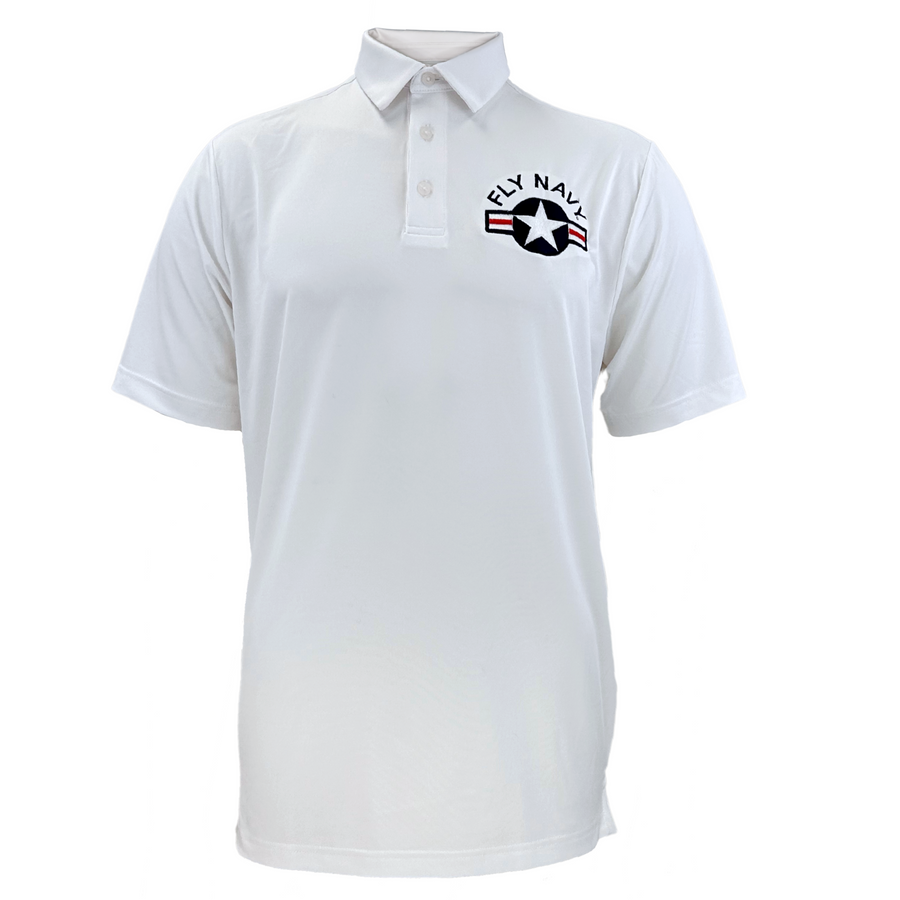 Navy Under Armour Fly Navy Performance Polo (White)