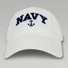 Load image into Gallery viewer, Navy Womens Anchor Hat (White)