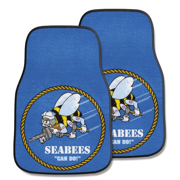 U.S. Navy Seabees 2-pc Carpet Car Mat Set*