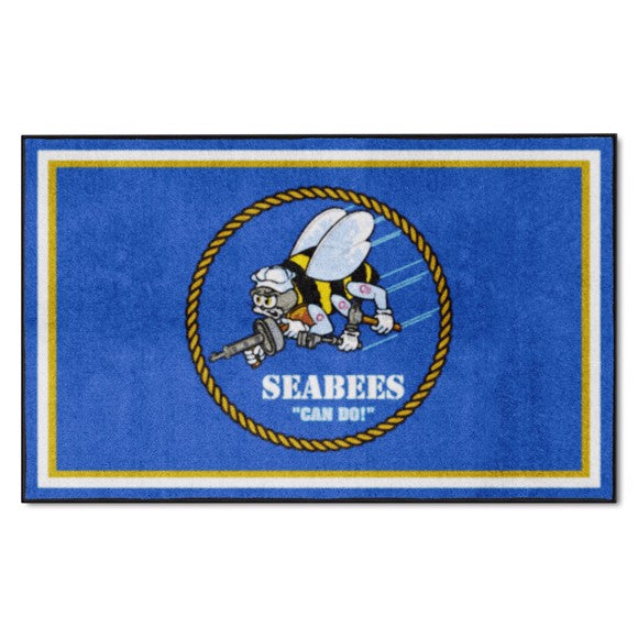 U.S. Navy - SEABEES 4' x 6' Plush Rug*