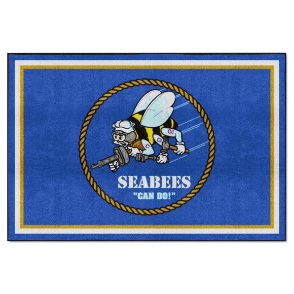 U.S. Navy - SEABEES 5' X 8' Plush Rug*