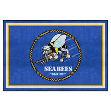 Load image into Gallery viewer, U.S. Navy - SEABEES 5&#39; X 8&#39; Plush Rug*