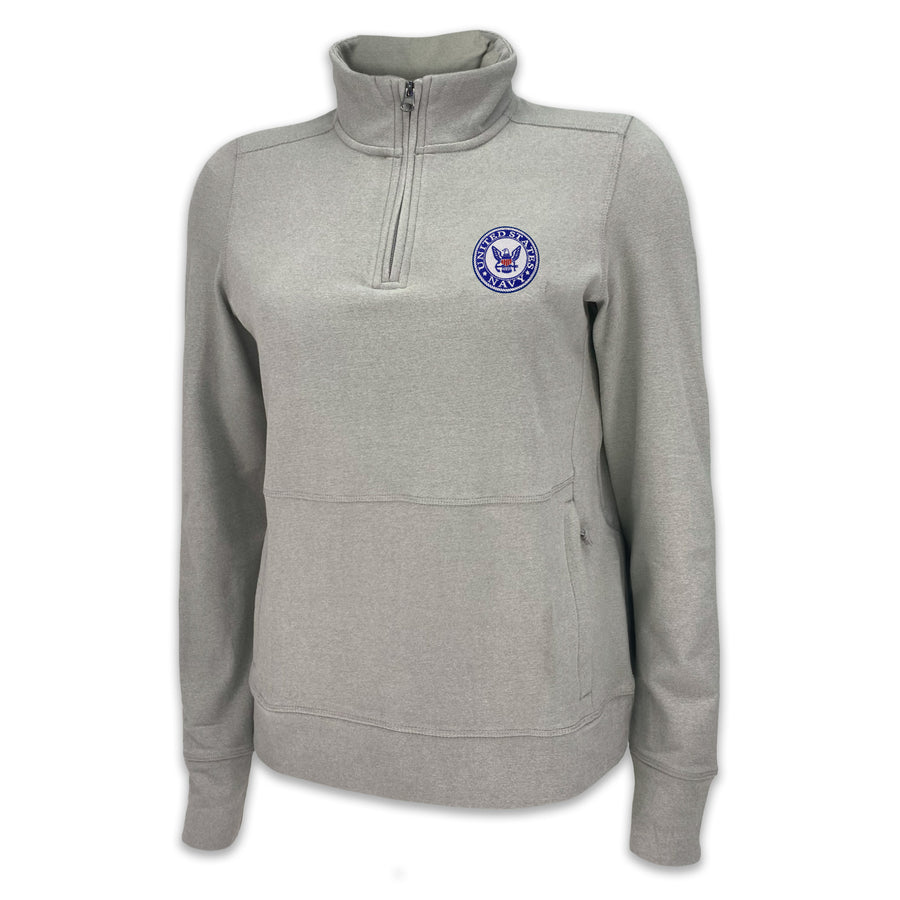 Navy Ladies Crush 1/4 Zip Pullover (Grey)