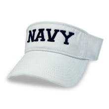 Load image into Gallery viewer, Navy Twill Visor (White)