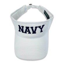 Load image into Gallery viewer, Navy Twill Visor (White)