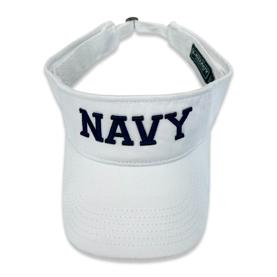 Navy Twill Visor (White)