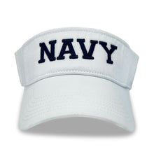 Load image into Gallery viewer, Navy Twill Visor (White)