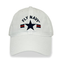 Load image into Gallery viewer, Navy Fly Navy Relaxed Twill Low Profile Hat (White)