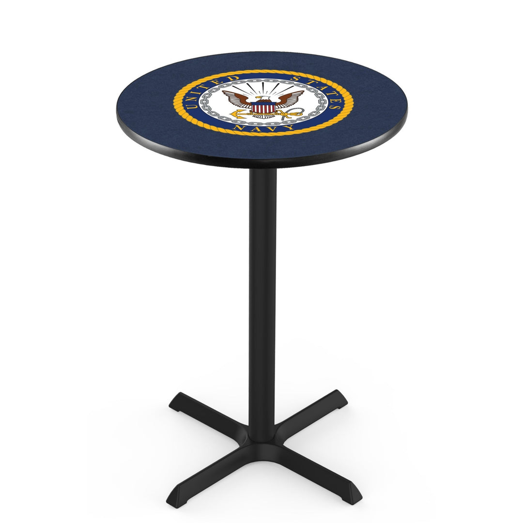 Navy Eagle Pub Table with X-Style Base (Black)*