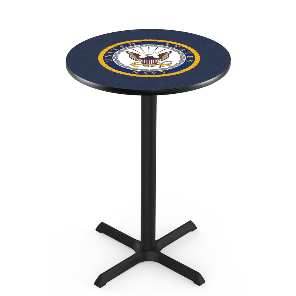 Navy Eagle Pub Table with X-Style Base (Black)*