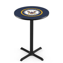 Load image into Gallery viewer, Navy Eagle Pub Table with X-Style Base (Black)*