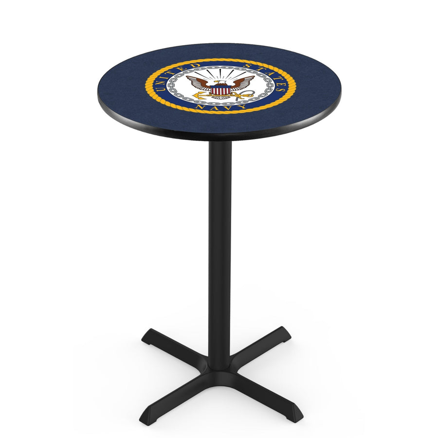 Navy Eagle Pub Table with X-Style Base (Black)*