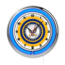 Load image into Gallery viewer, Navy 19&quot; Double Neon Wall Clock*