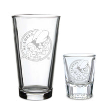 Load image into Gallery viewer, Seabees Set of 16oz Pint Glass w/ 2oz Classic Shot Glass*