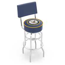 Load image into Gallery viewer, Navy Eagle Stool with Back (Chrome Finish)*