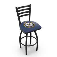 Load image into Gallery viewer, Navy Eagle Swivel Stool with Ladder Back*