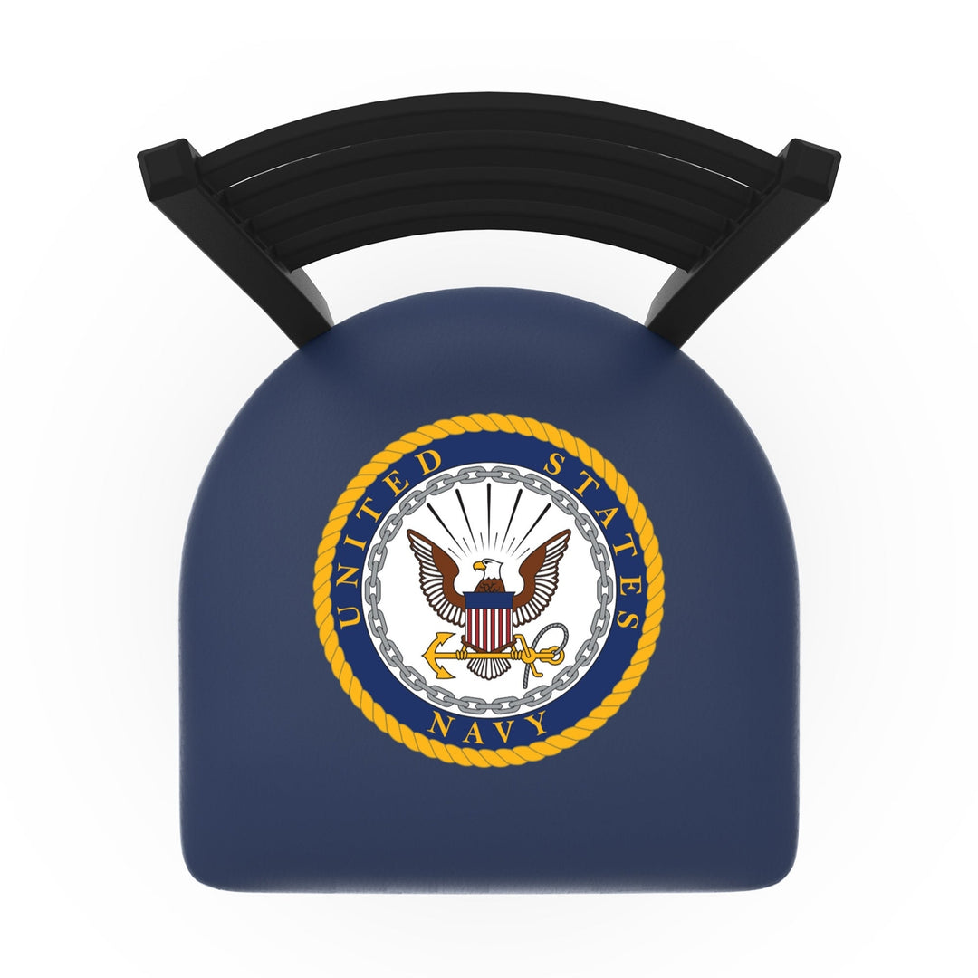 Navy Eagle Swivel Stool with Ladder Back*