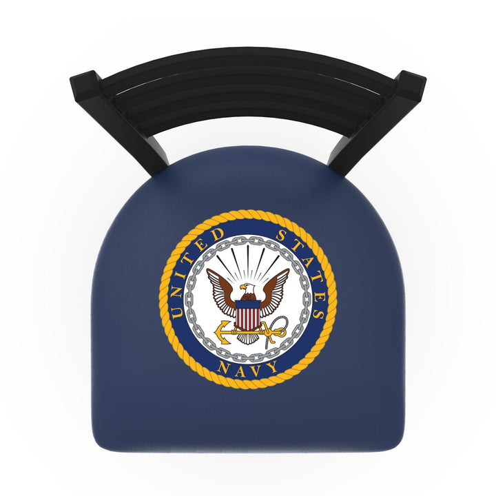 Navy Eagle Swivel Stool with Ladder Back*