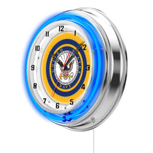 Load image into Gallery viewer, Navy 19&quot; Double Neon Wall Clock*