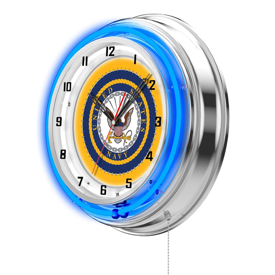 Navy 19" Double Neon Wall Clock*