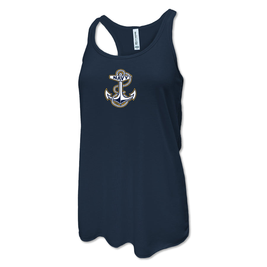 Navy Ladies Anchor Racerback