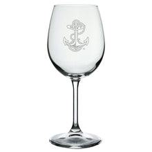 Load image into Gallery viewer, Navy Anchor 16oz Wine Glass*