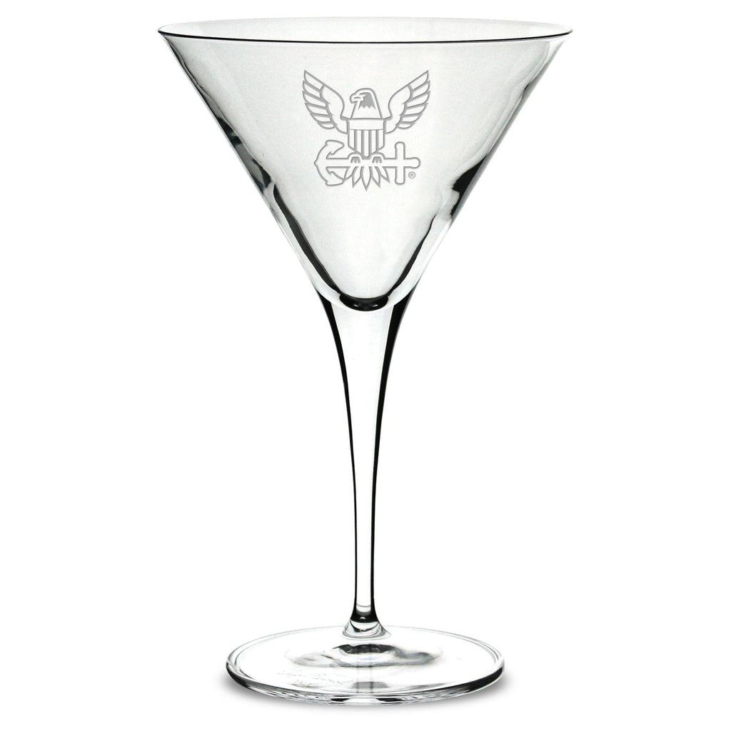 Navy Eagle Luigi Bormioli 10oz Martini Glass*