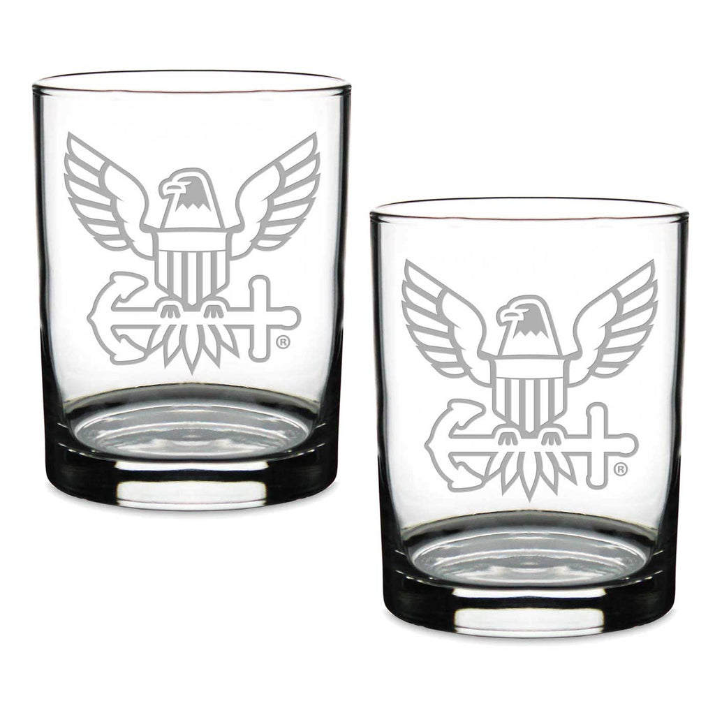 Navy Eagle Set of 2 14oz Double Old Fashioned*