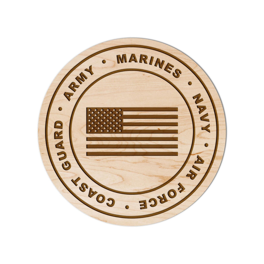 U.S. Armed Services With Flag Coaster