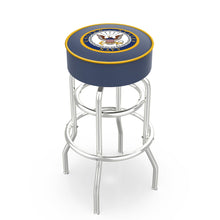 Load image into Gallery viewer, Navy Eagle Backless Stool (Chrome Finish)*