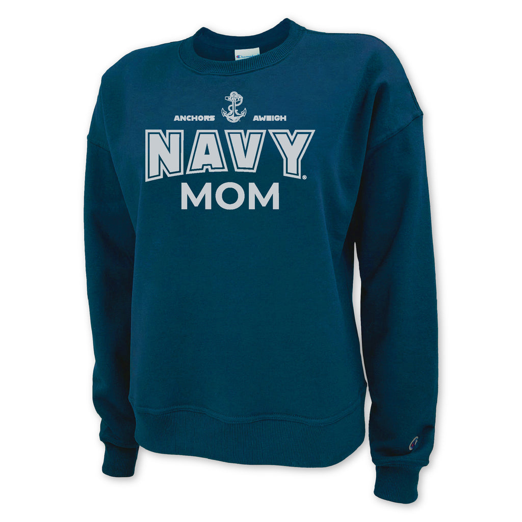 Navy Mom Ladies Crewneck (Blue)