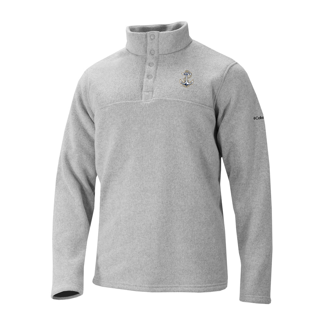 Navy Anchor Columbia Alto Pass Half Snap Pullover (Grey)*