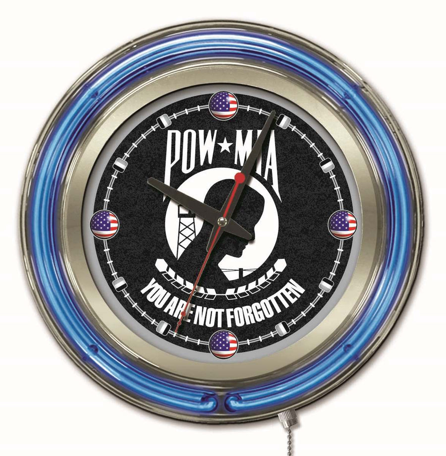 POW/MIA 15" Double Neon Wall Clock*