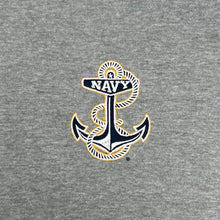 Load image into Gallery viewer, Navy Anchor Tackle Twill Embroidered Fleece Full Zip Hood (Grey)