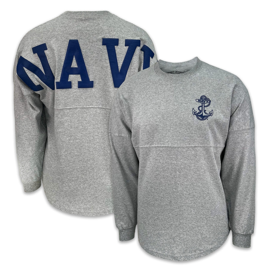 Navy Anchor Original Crew Neck Spirit Jersey (Heather Grey)