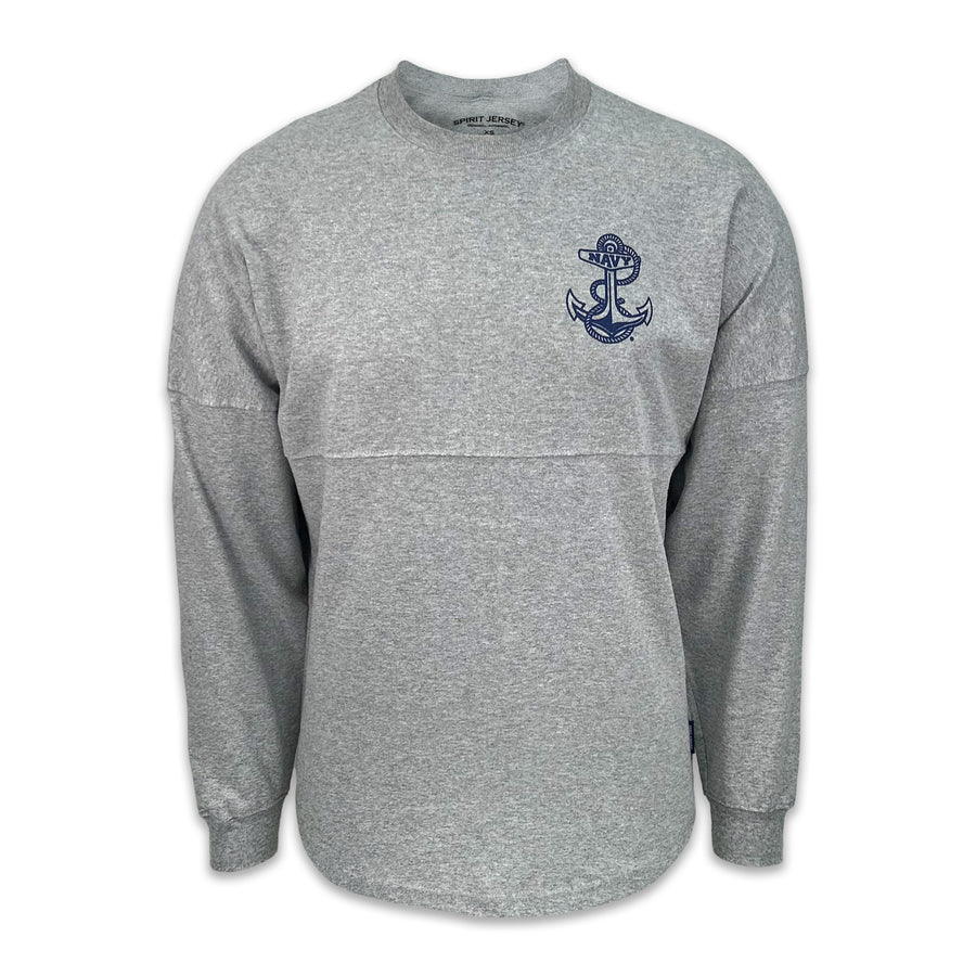 Navy Anchor Original Crew Neck Spirit Jersey (Heather Grey)