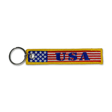 Load image into Gallery viewer, USA Double Sided Embroidered Key Chain