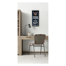 Load image into Gallery viewer, Navy Home Is Where U.S. Navy Sends Us Wood Plaque (7x18)