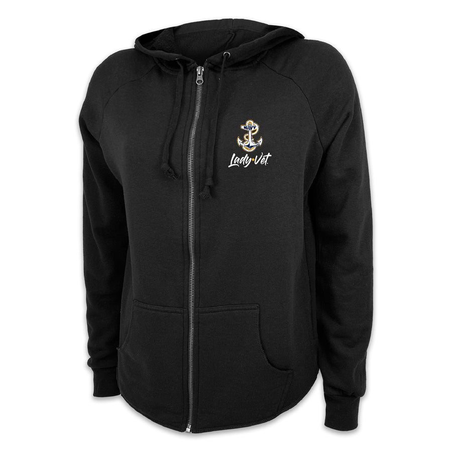 Navy Lady Vet Ladies Full Zip Hood (4 colors available)