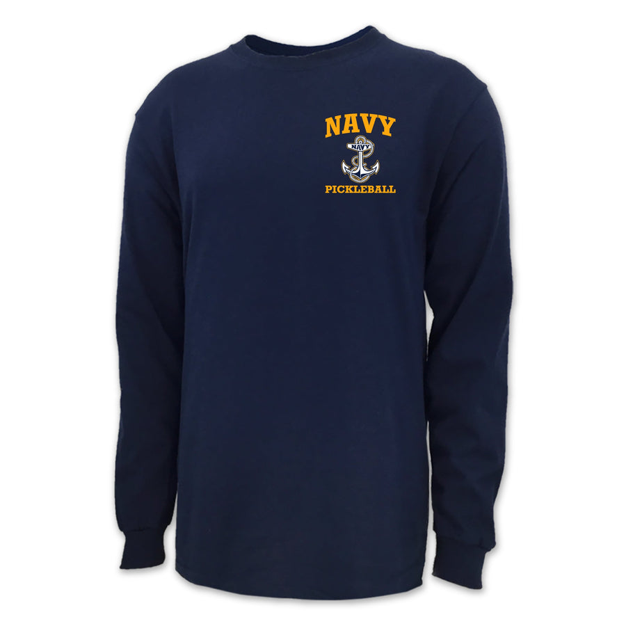 Navy Anchor Pickleball Long Sleeve T-Shirt