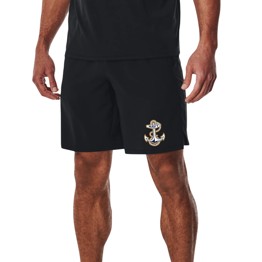 Navy Anchor Under Armour Academy Shorts (Black)