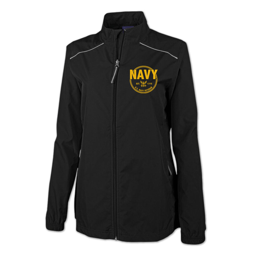 Navy Ladies Veteran Pack-N-No Reflective Jacket