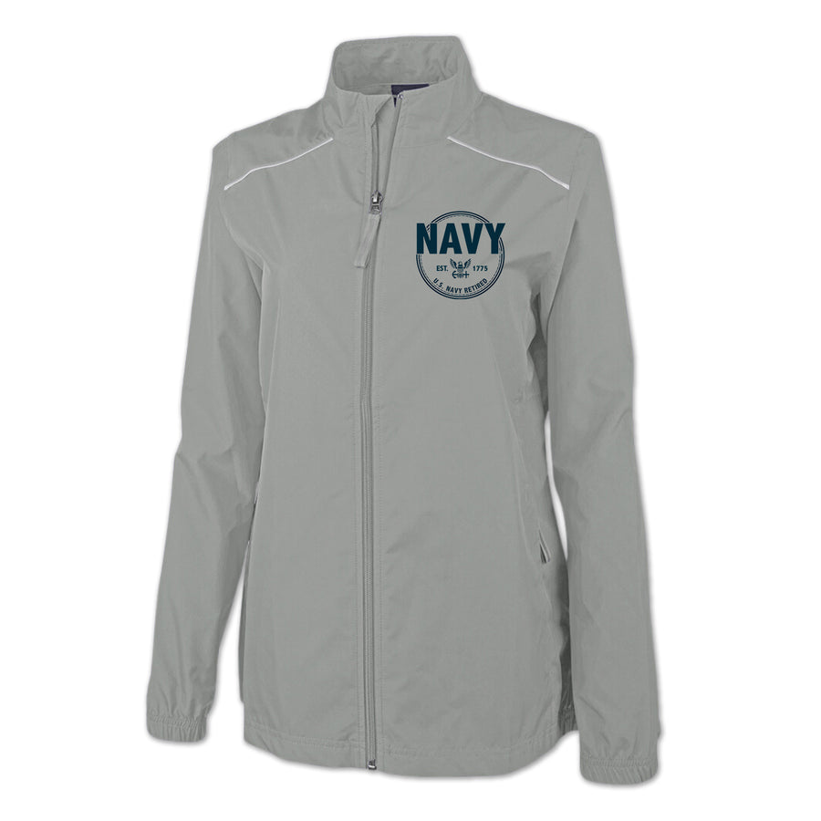 Navy Ladies Retired Pack-N-No Reflective Jacket