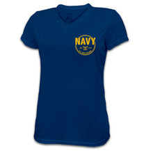 Load image into Gallery viewer, Navy Ladies Retired Performance T-Shirt