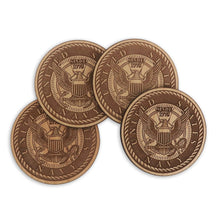 Load image into Gallery viewer, United States Navy Wood Coasters (Set of 4)