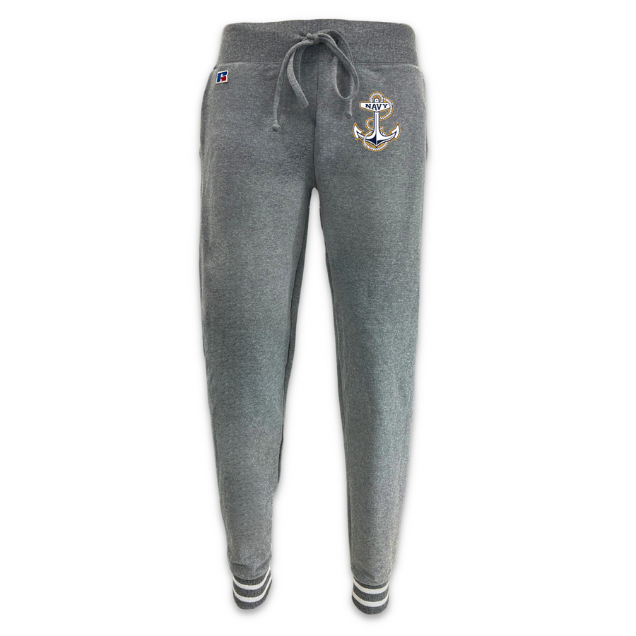 Navy Anchor Ladies French Terry Jogger