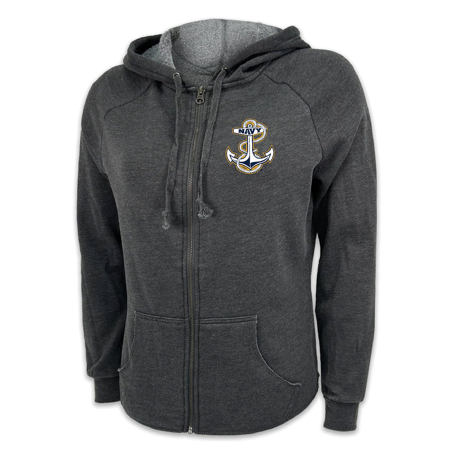 Navy Anchor Ladies Full Zip Hood (4 colors available)