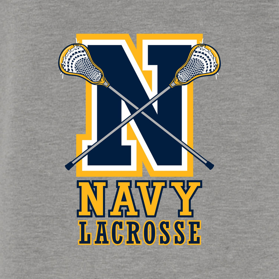 Navy Lacrosse Logo Full Zip Hood