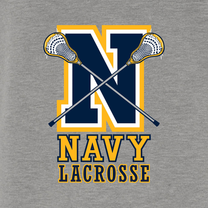 Navy Lacrosse Logo Full Zip Hood